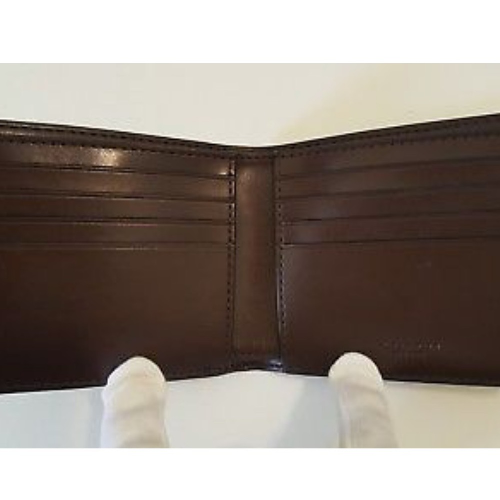 COACH Men’s Double Bill Signature PVC BROWN - Picture 2 of 6
